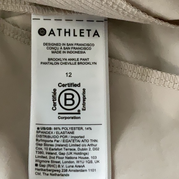 NWT Athleta Brooklyn Ankle pant in Abalone size 12 - Picture 4 of 7